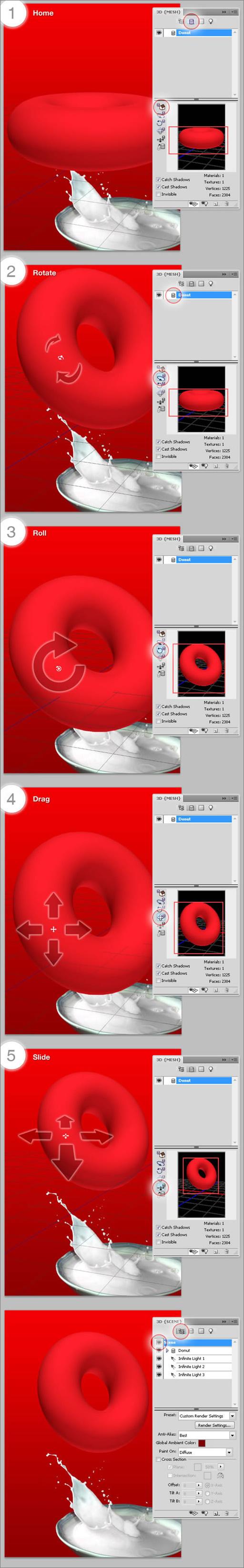 Photoshop CS4的3D工具绘制甜麦圈包装袋