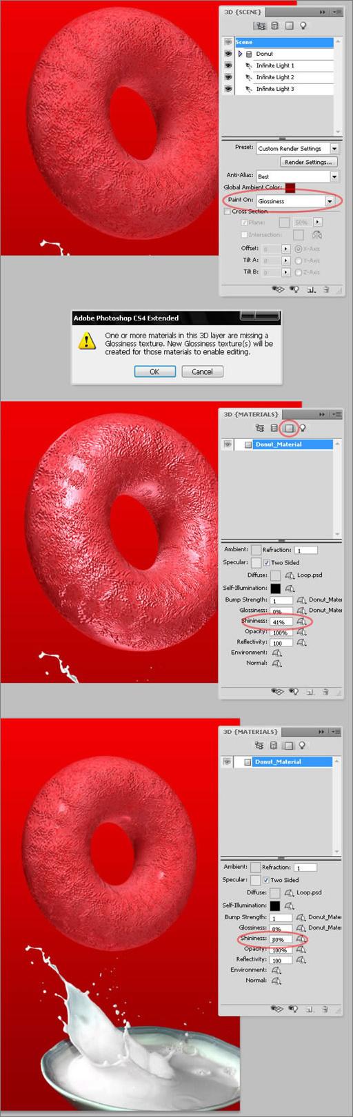 Photoshop CS4的3D工具绘制甜麦圈包装袋