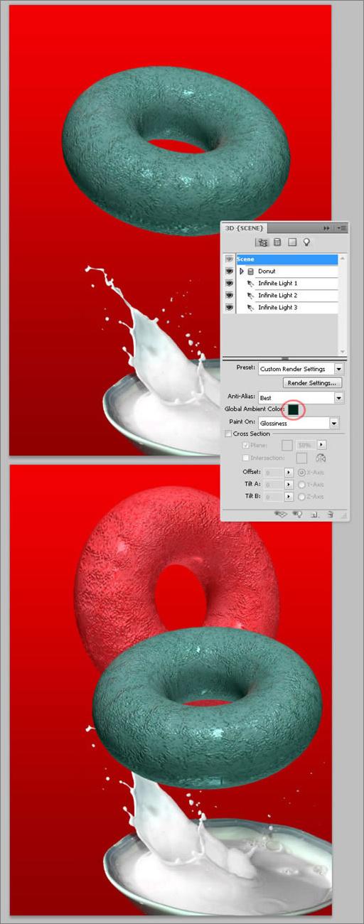 Photoshop CS4的3D工具绘制甜麦圈包装袋