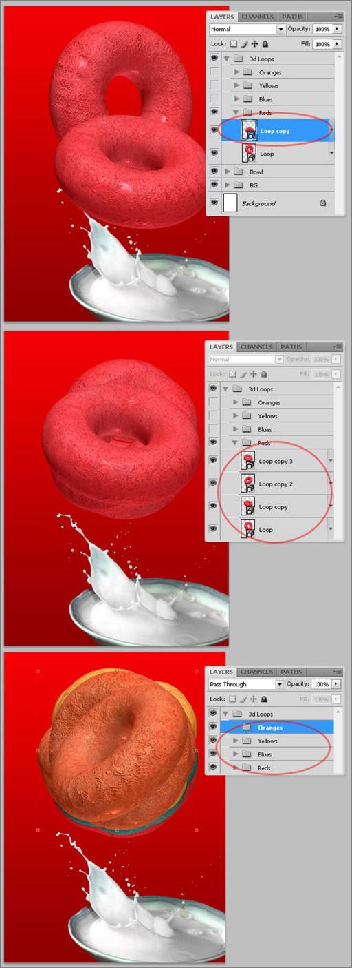 Photoshop CS4的3D工具绘制甜麦圈包装袋