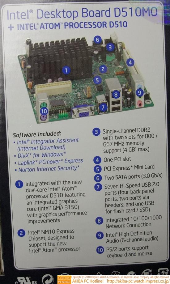 新Atom平台 Intel原装Mini-ITX主板上架