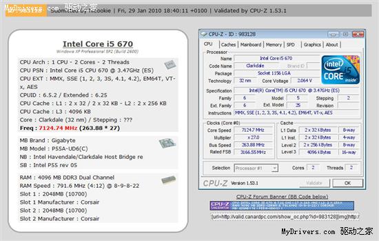 Core i5-670发威 SuperPI 1M世界纪录突破6秒大关