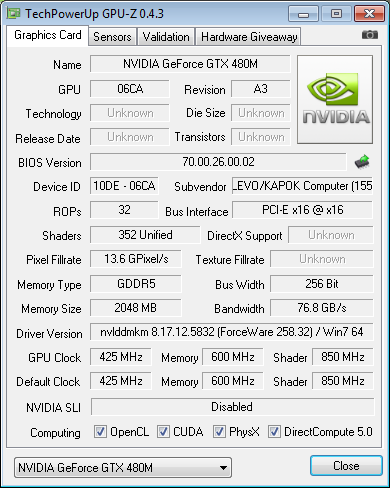 GTX 480M笔记本再探 性能超5870 20％