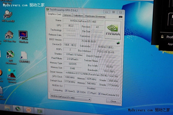 GTX 460液氮超频核心上1GHz