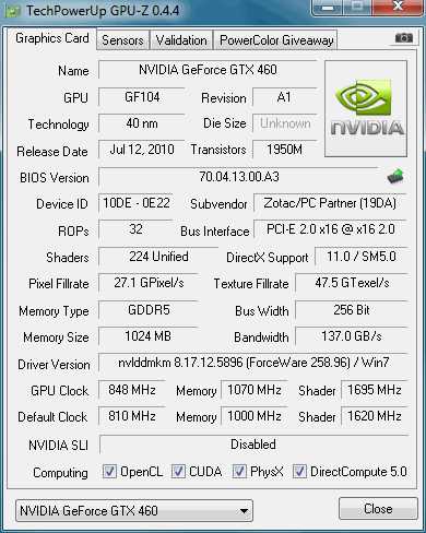 索泰发布810MHz GTX 460 AMP! 性能对比