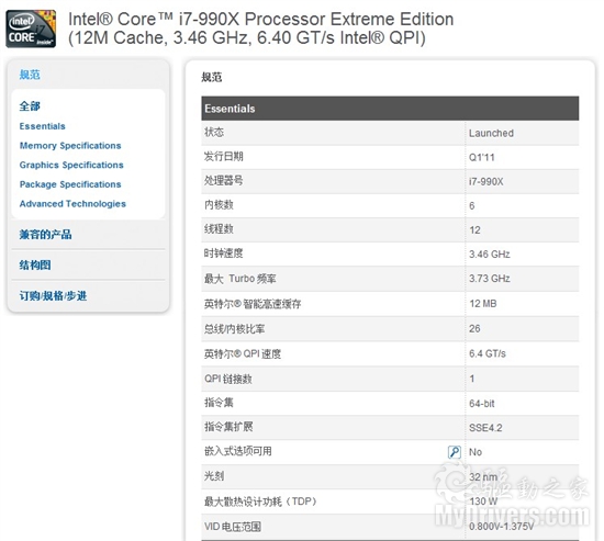 Intel六核新旗舰Core i7-990X正式发布